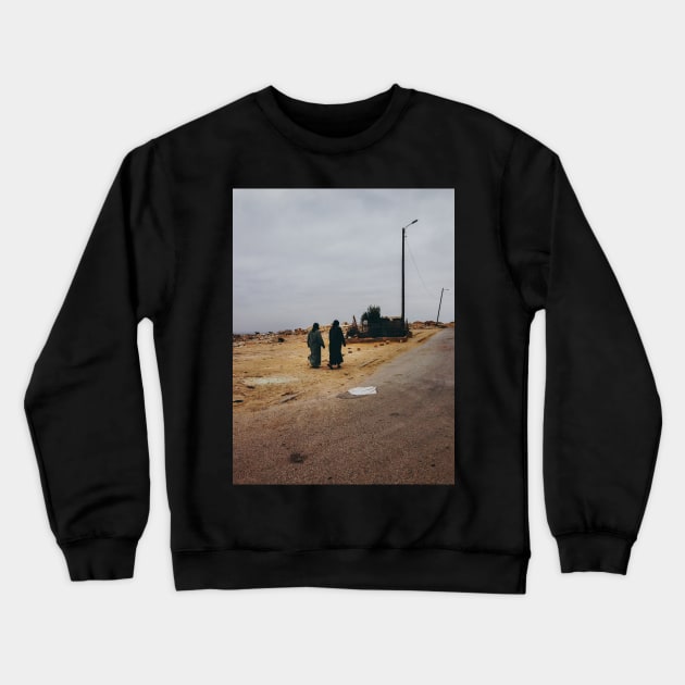 Two Muslim Women Walking in Street Crewneck Sweatshirt by visualspectrum